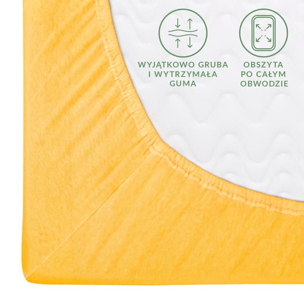 Dra-på-lakan 80x160 elastisk JERSEY 100% BOMULL gul