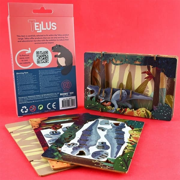 Taittuva 3D-puinen palapeli - T-REX
