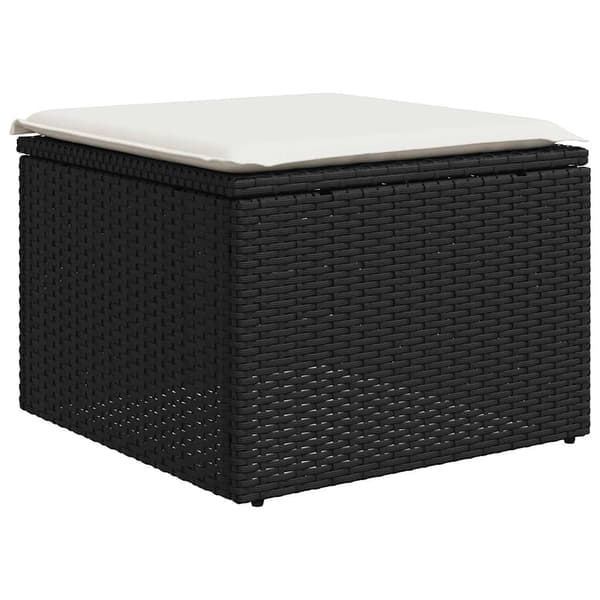 vidaXL 2-delt sofasæt med hynder, sort, polyrattan og akacie