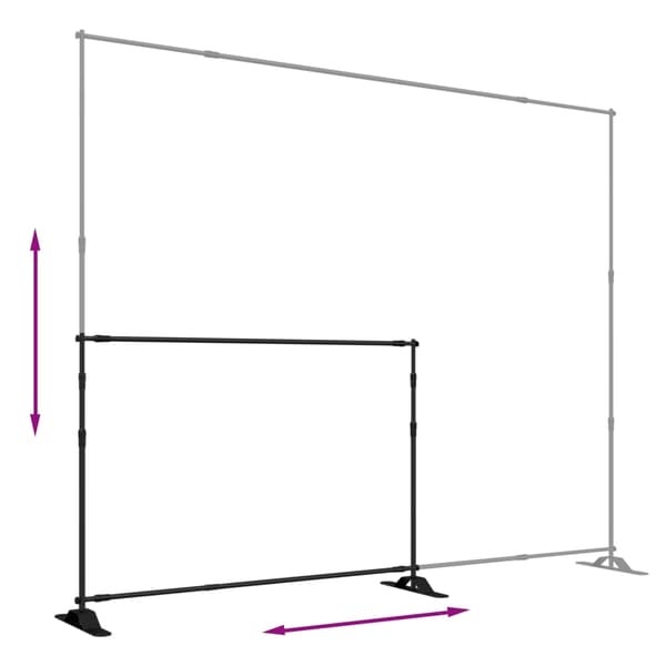 vidaXL baggrundsstativer, 2 stk., sort, 305x243 cm, stål