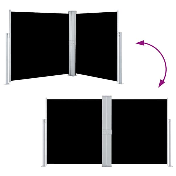 vidaXL udtrækkelig sidemarkise 140 x 600 cm sort