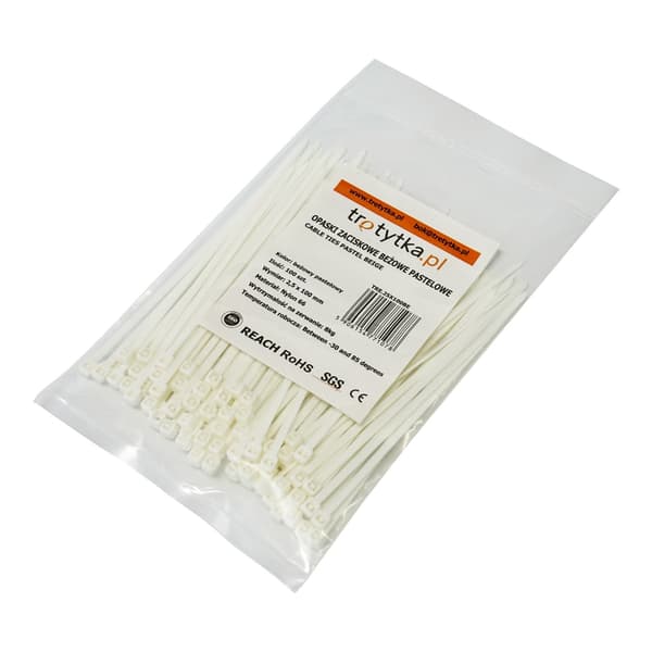 Tretytka UV-kabelbindere 2,5 x 100 mm, pastelbeige