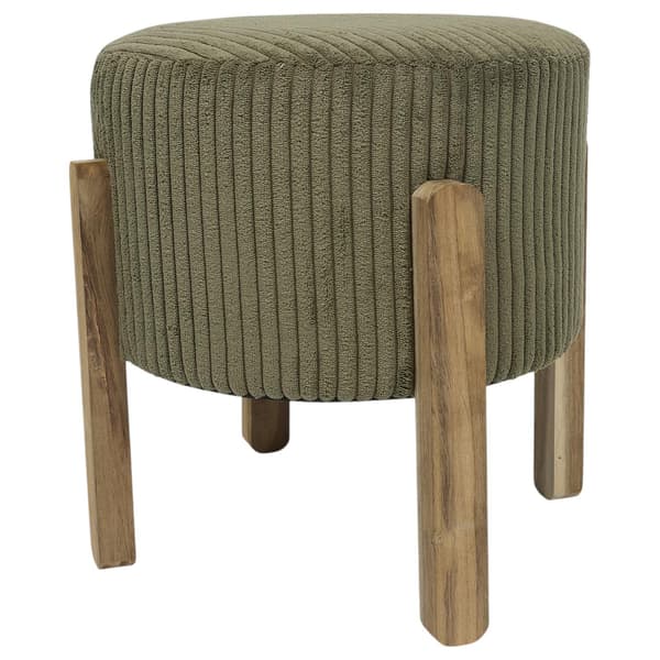 Modern klädd puff olivgrön