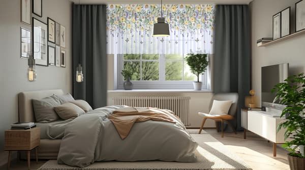 Gardin på tapetryk 807