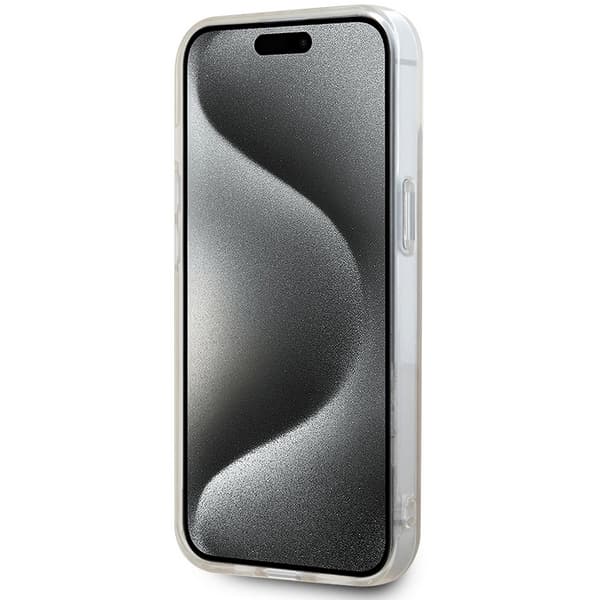 DKNY IML Mono & Stripe MagSafe-etui til iPhone 15, lyserød