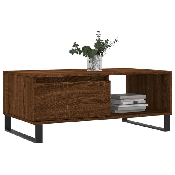 vidaXL sofabord brunt egetræ 90x50x36,5 cm