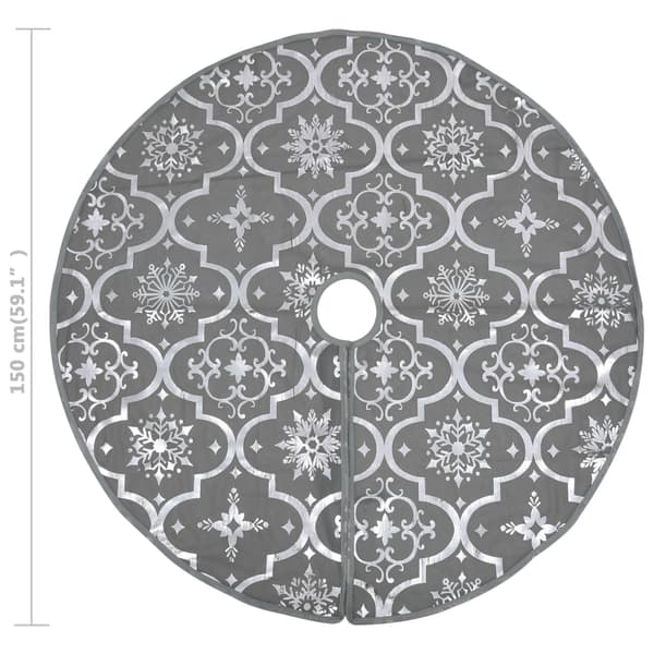 vidaXL Lyxig julgransskydd med strumpa, grå, 150 cm