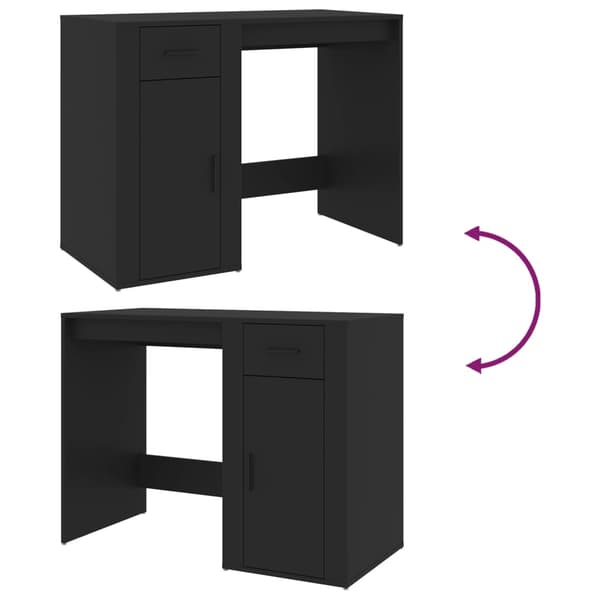 vidaXL skrivebord, sort, 100x49x75 cm, træbaseret materiale