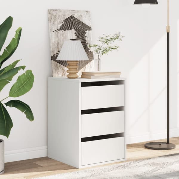 vidaXL kommode, hvid, 40x41x58 cm, træbaseret materiale