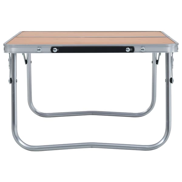vidaXL foldbart campingbord brun aluminium 60x40 cm