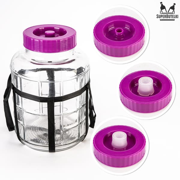 13 L krukke med plastiklåg + stropper