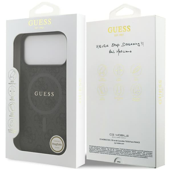 Guess 4G Ring Classic Logo MagSafe-etui til iPhone 17 Pro Max, sort