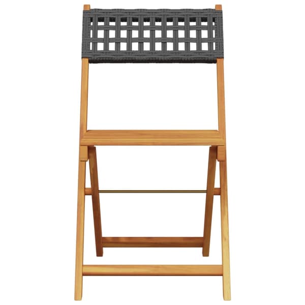 vidaXL foldbare havestole, sæt med 4, sort polyrattan og træ