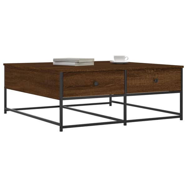 vidaXL sofabord brunt egetræ 100x99x40 cm