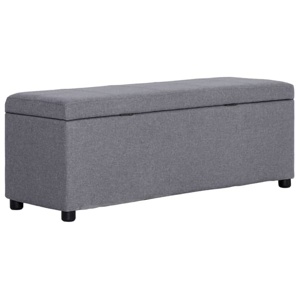 vidaXL Förvaringsbänk 116 cm ljusgrå polyester