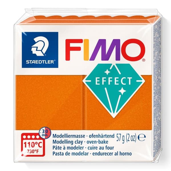 Fimo polymer ler 57g orange metal