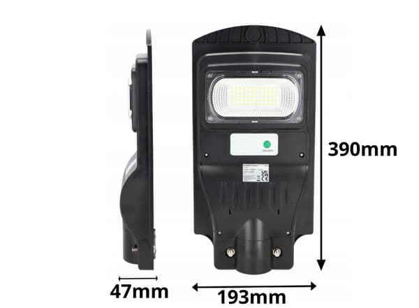 Solcellsdriven utomhus-LED-gatulampa 30W rörelsesensor neutralvit IP65