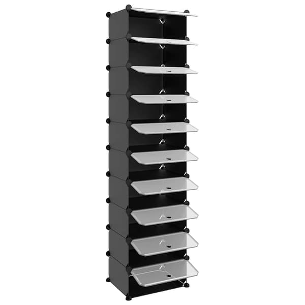 vidaXL skohylde sort 44x32x174 cm PP