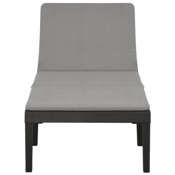 vidaXL Solstol med dyna, plast, antracit