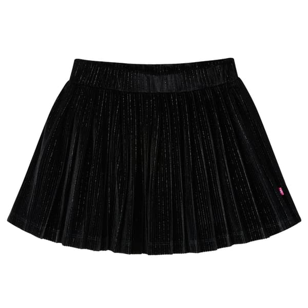 Børnenederdel, plisseret, med lurex, sort, 128