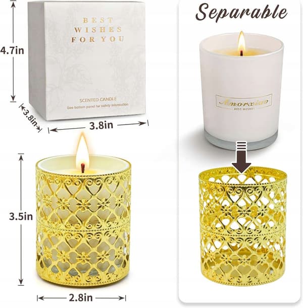 Aromaterapi doftljus 3 st sojavax lavendel vanilj bärnsten