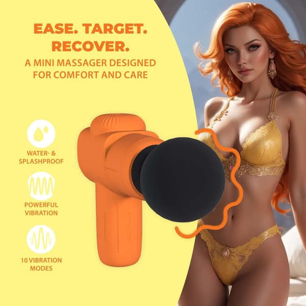 Mini genopladelig Microboost-massageapparat - Orange