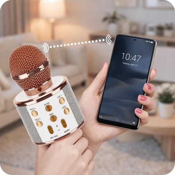Trådløs mikrofon TIL børnekaraoke MED Bluetooth-højttaler USB MIX