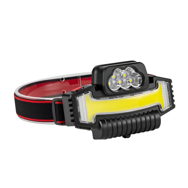 Meget kraftig multifunktionel pandelampe med 5 LED'er + COB