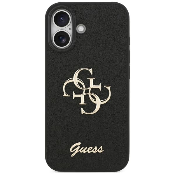 Guess Fixed Glitter Big 4G -suojakuori iPhone 17:lle, musta