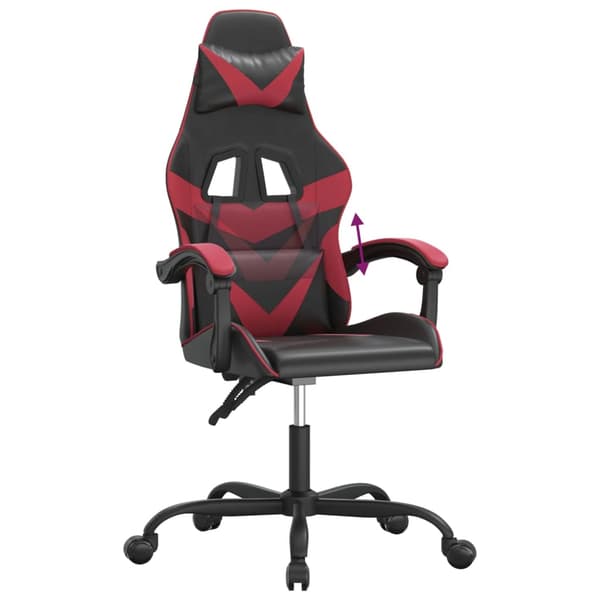 vidaXL gamingstol, sort og bordeaux, kunstlæder
