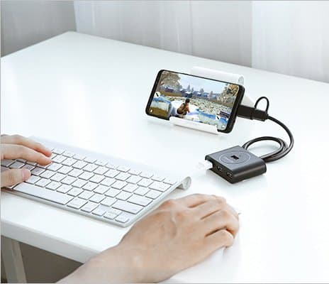 USB-port HUB splitter til 4x USB 3.2 kabel 0,5 m sort