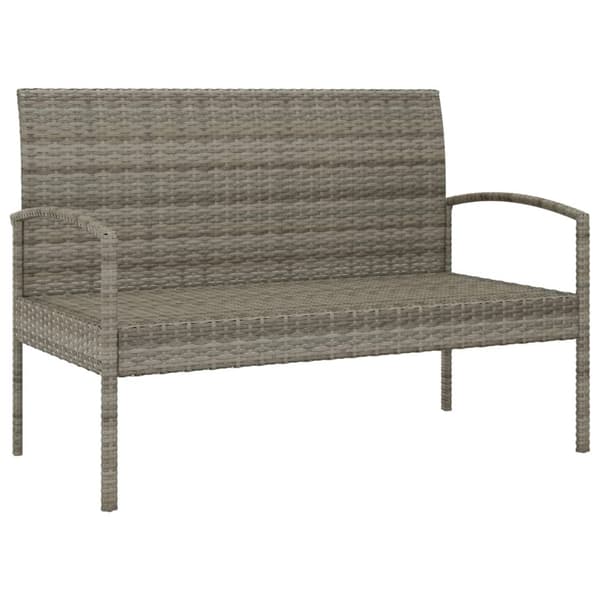 vidaXL Puutarhapenkki tyynyllä, harmaa, 105 cm, polyrottinki
