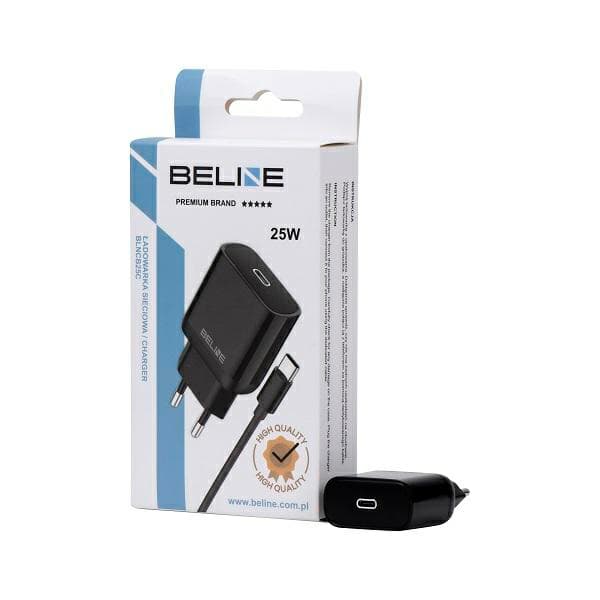 Beline 1x USB-C 25W Vægoplader + USB-C PD 3.0 Kabel BLNCB25C GaN Sort