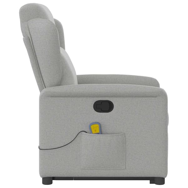 vidaXL Lyftbar massagefåtölj, grå, tyg