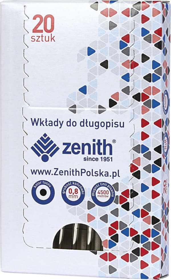 ZENITH 4/20 kuglepen refill sort (20 stk.)