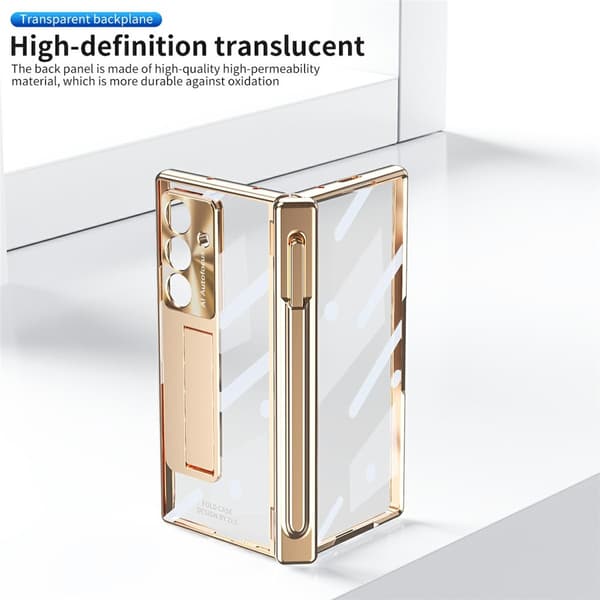 Etui til Samsung Galaxy Z Fold7 5G, med stativ, guld