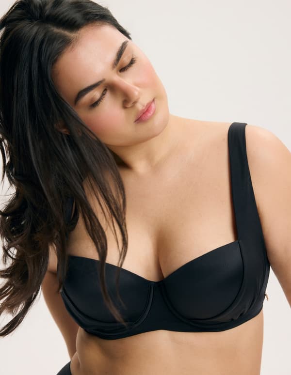 SANARY Esotiq Vatteret Bikinitop | Sort 70E