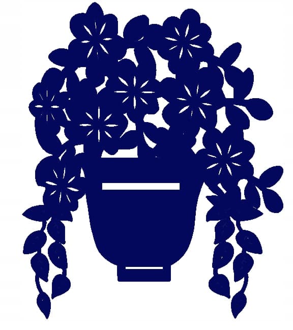 2. Urtepottevedhæng, blomster, åbent arbejde, FARVER