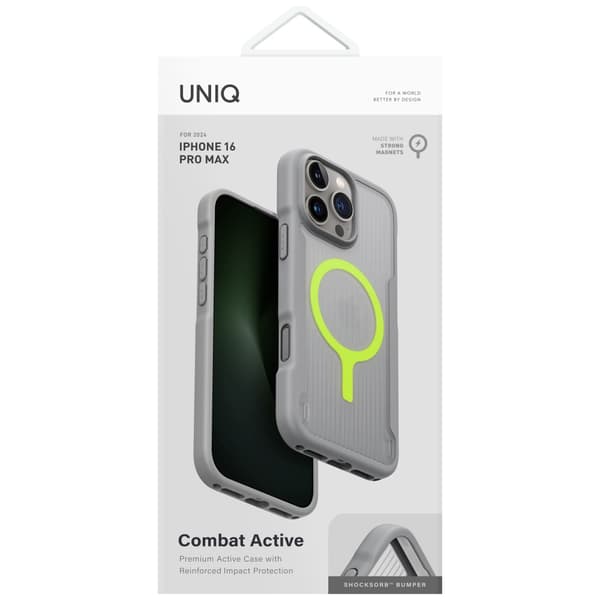 UNIQ Combat Active MagSafe-skal till iPhone 16 Pro Max, grått