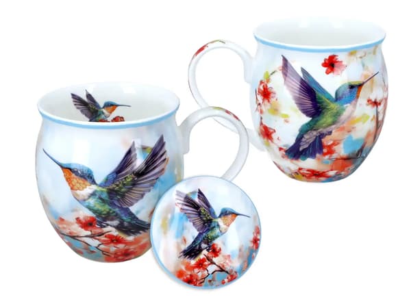 Carmani Barrel Mugg med Lock - Kolibri