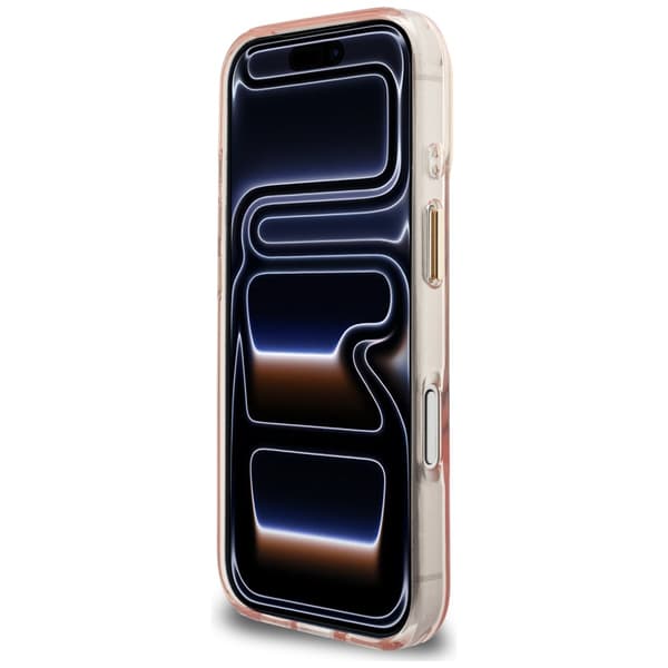 Guess IML Script Metal MagSafe-etui til iPhone 17 Pro Max i lyserødt
