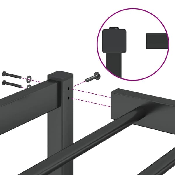 vidaXL metalsengestel sort 90x190 cm