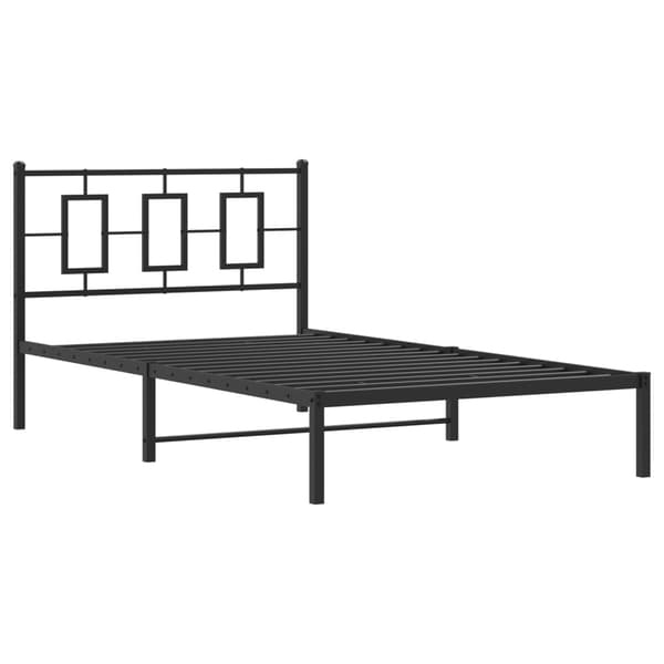 vidaXL metalsengestel med hovedgærde sort 107x203 cm