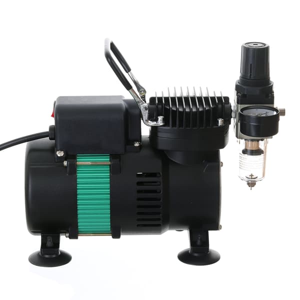 STILLE AIRBRUSH-KOMPRESSOR MED TO STEMPLER EFFEKTIV VENTILATOR AUTOMATISK STOP