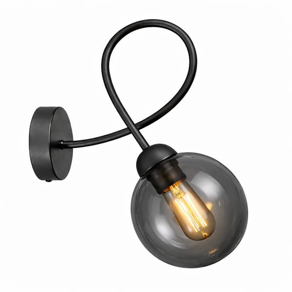 Væglampe 1xE14 Lyra Sort Røget II