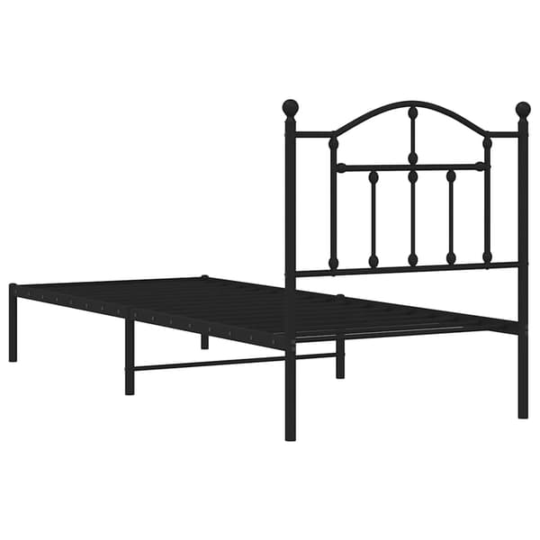 vidaXL metalsengestel med hovedgærde sort 90x200 cm