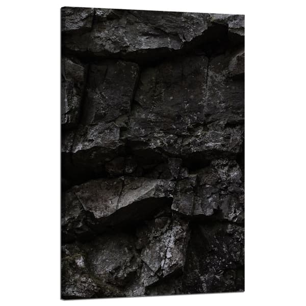 Lærredstryk Natur Sorte sten 50x80 cm