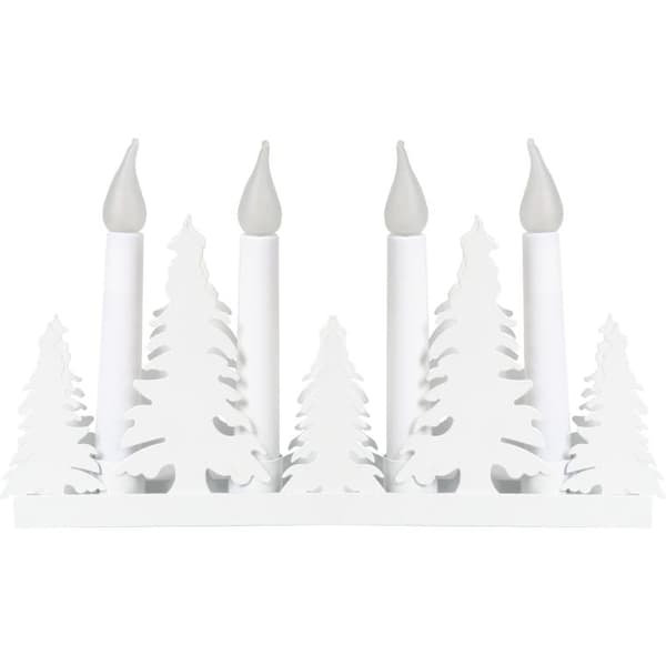 Batteridriven 3D-julgransformad adventsljusstake - vit