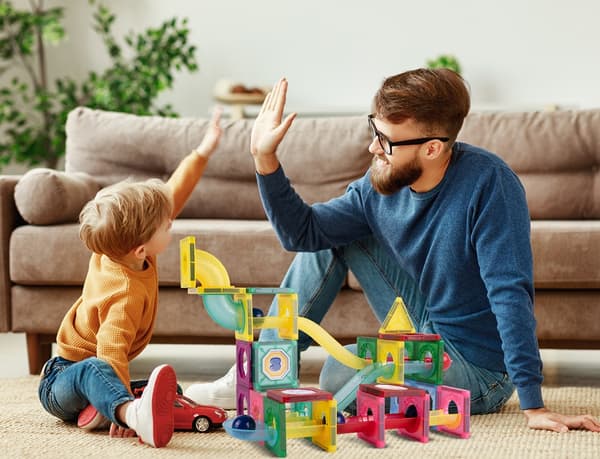 Magnetiska byggklossar 3D-lysande spår