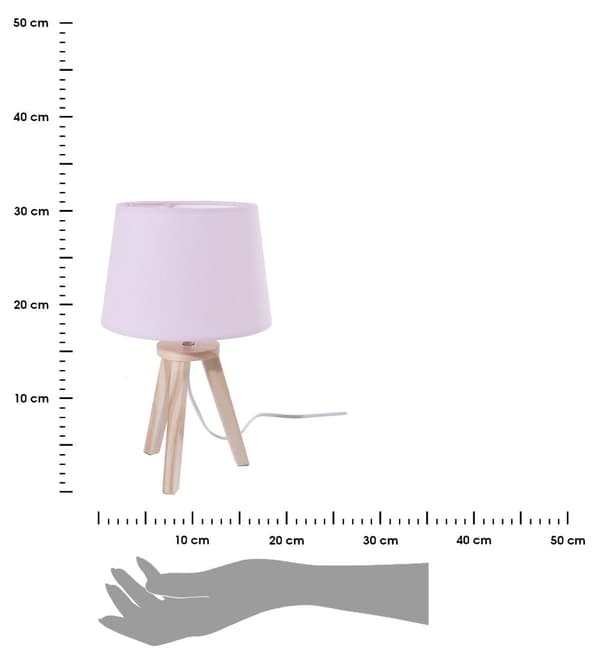 Natlampe med lyserød lampeskærm 31 cm